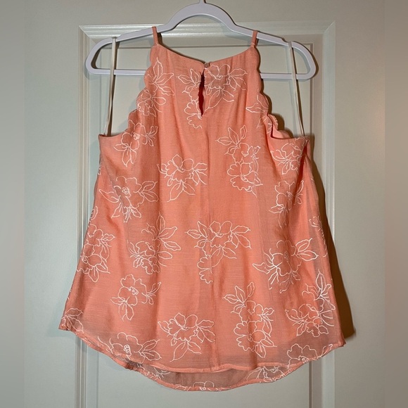 BCX | Embroidered Sleeveless Halter Top in Coral Size Large - Picture 3 of 6